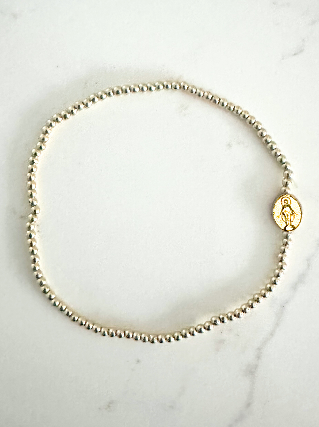 Miraculous Medal Bracelet: Adults / Mantle Blue