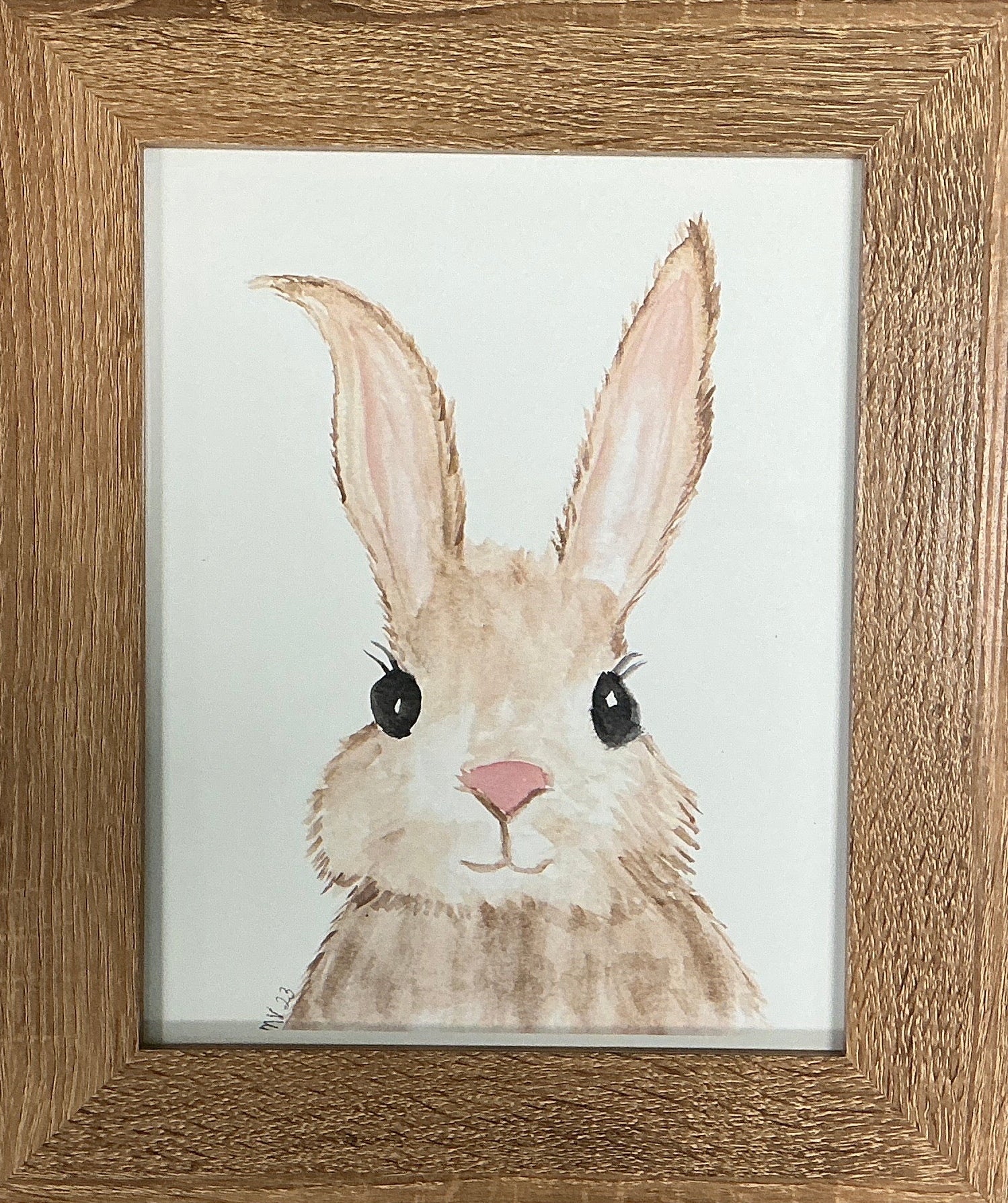 Framed artwork of a rabbit 