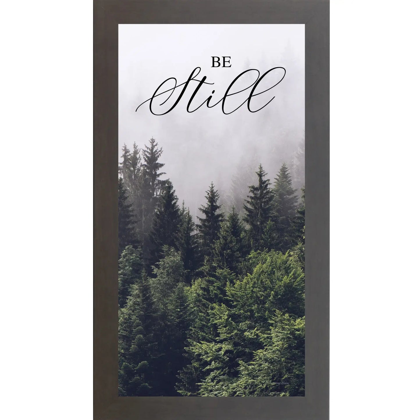 Be Still and Know That I Am God Green Forest Art Vertical