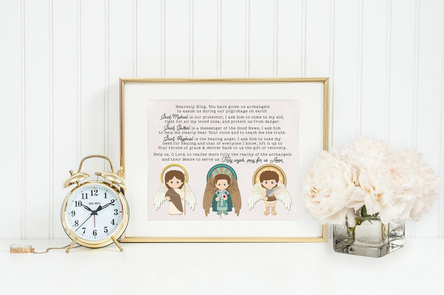 Archangel Michael, Raphael & Gabriel Prayer Print poster