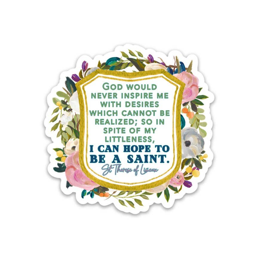3" Vinyl Waterproof St Therese of Lisieux Sticker