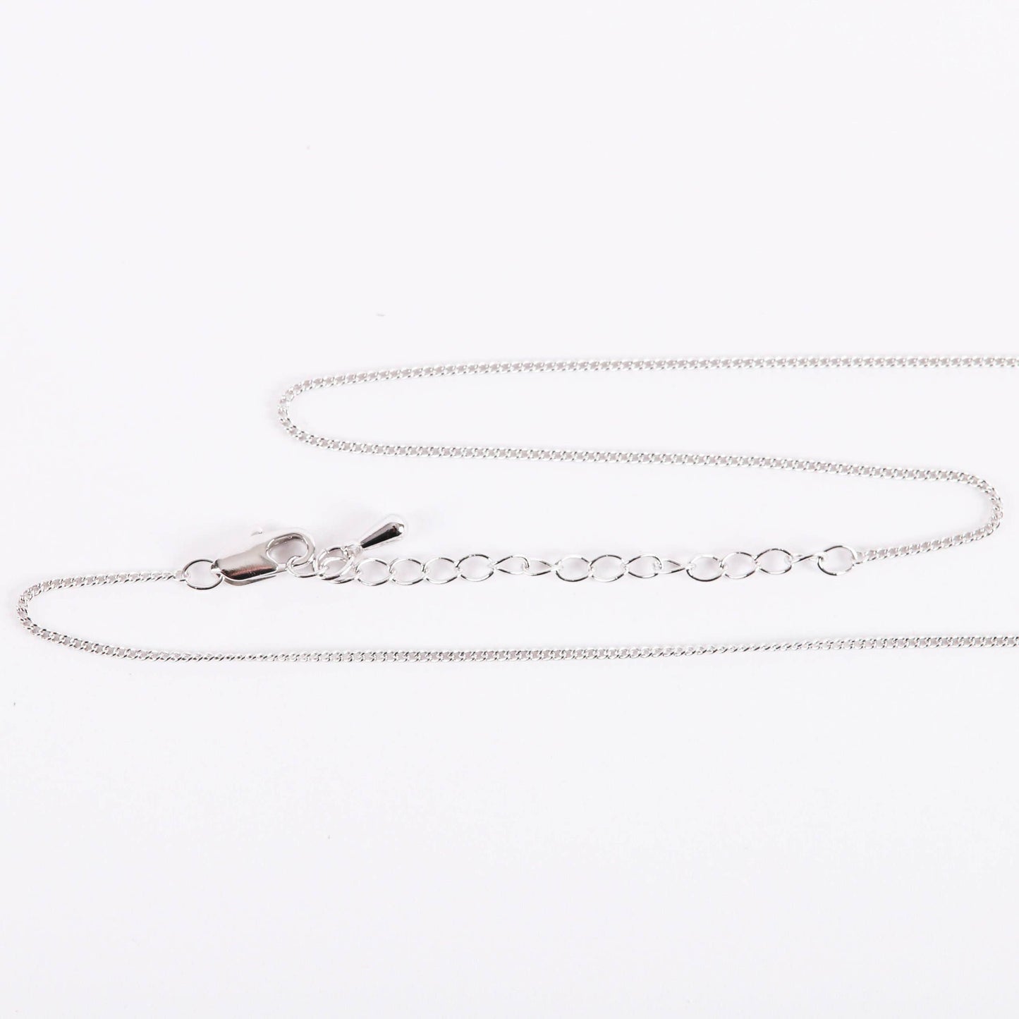 Necklace Cross Stone SS 16-18" Platinum Plated Brass Chain