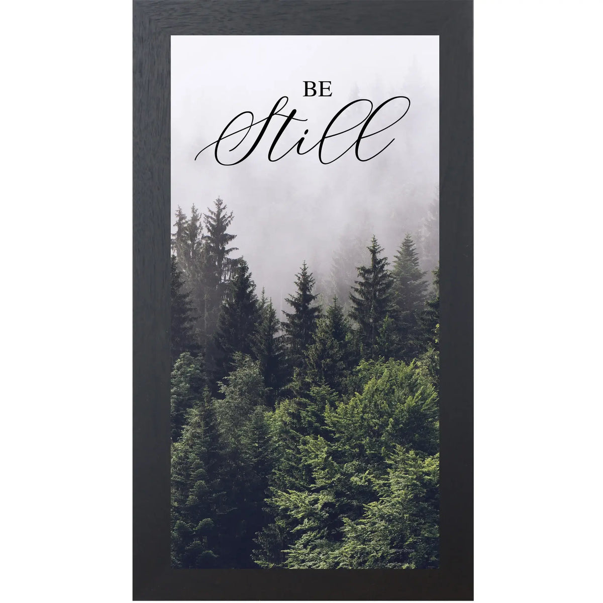 Be Still and Know That I Am God Green Forest Art Vertical