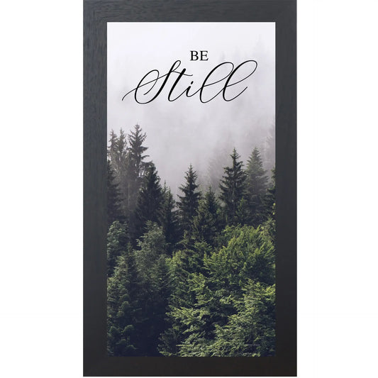 Be Still and Know That I Am God Green Forest Art Vertical