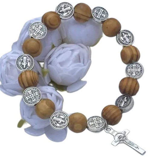 St. Benedict Decade Bracelet   7"