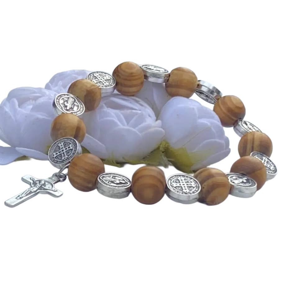 St. Benedict Decade Bracelet   7"