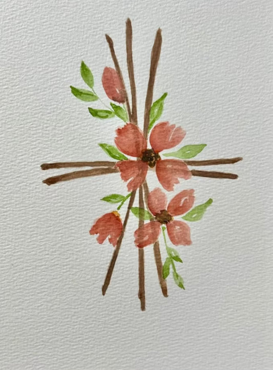 Cross with flowers