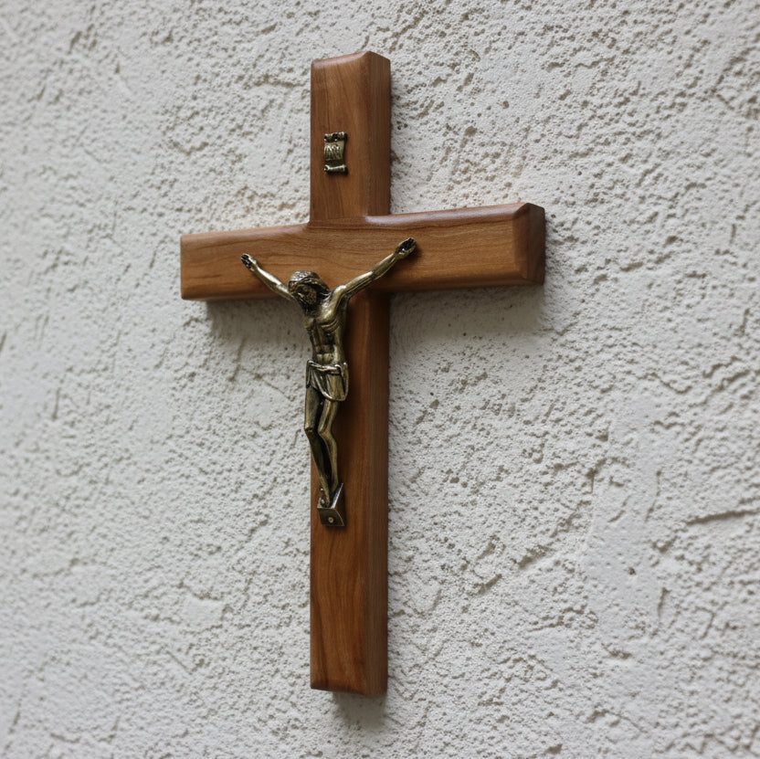 Handmade medium wood crucifix