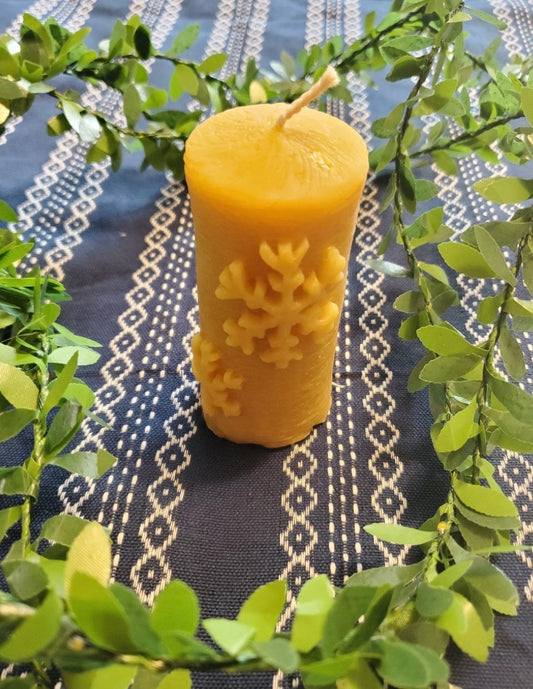 Snowflake Beeswax Candle