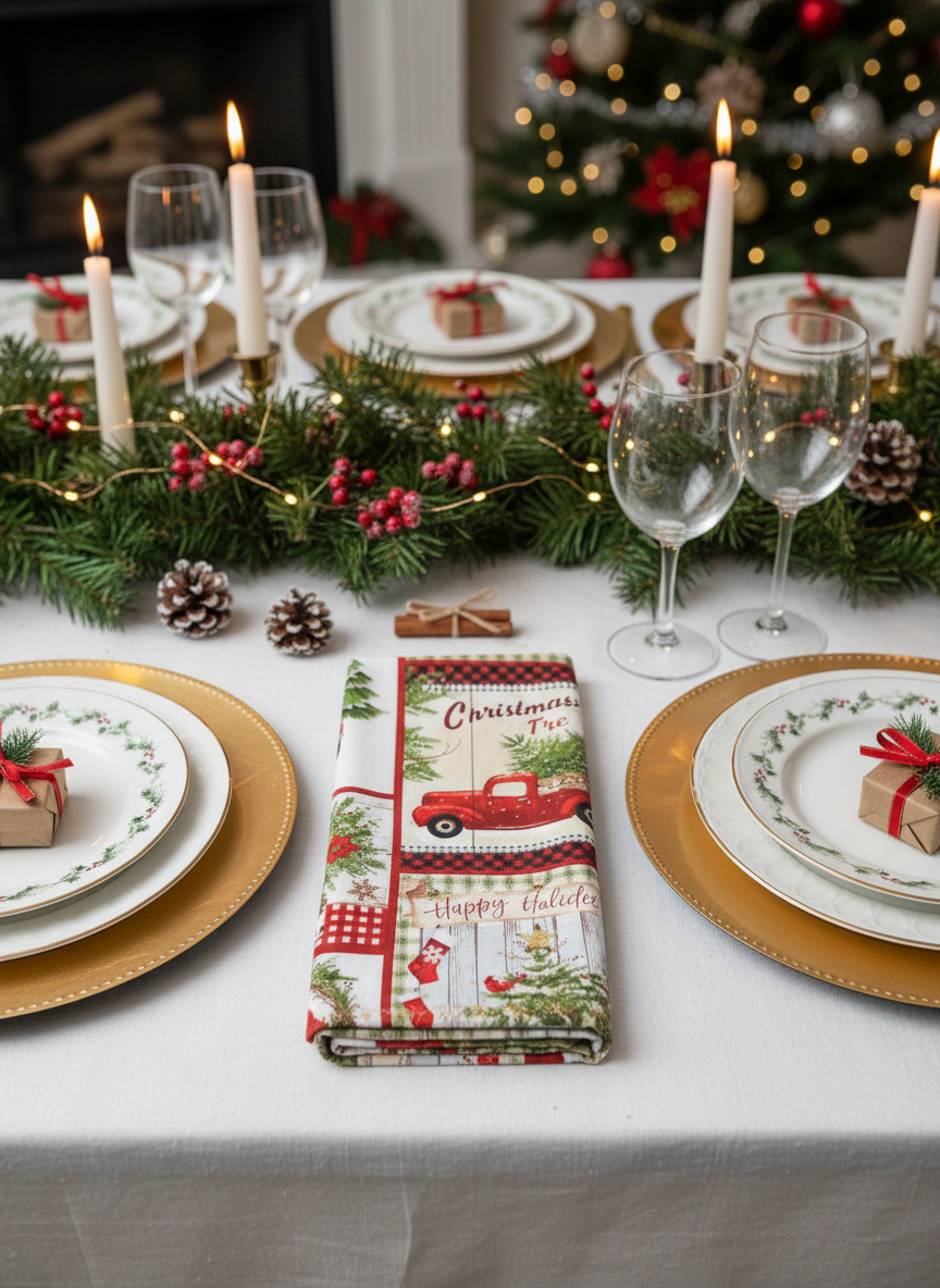 Farmhouse Christmas Napkins (set of 10)