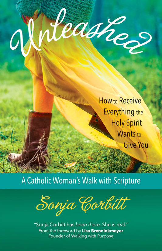 Book cover of 'Unleashed' by Sonja Corbitt with a person in a yellow dress and brown boots on grass.