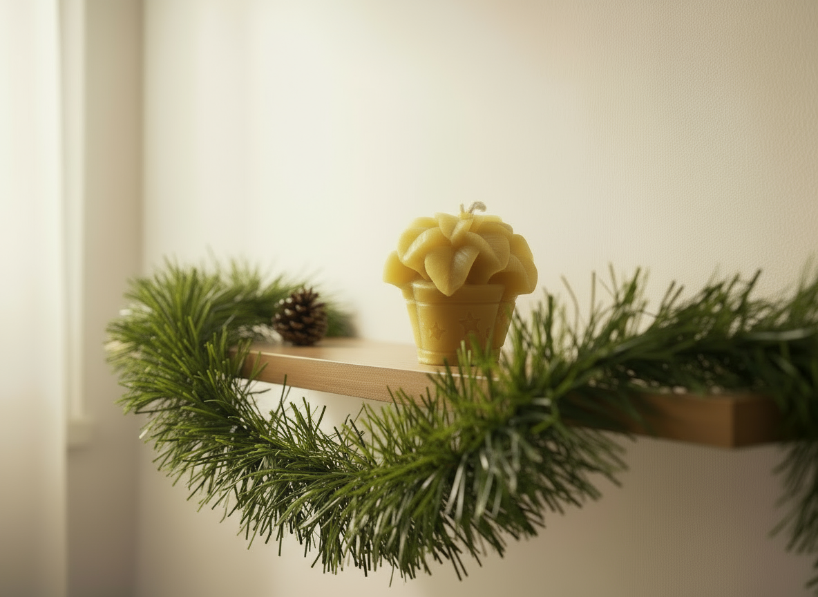 Poinsettia Candle