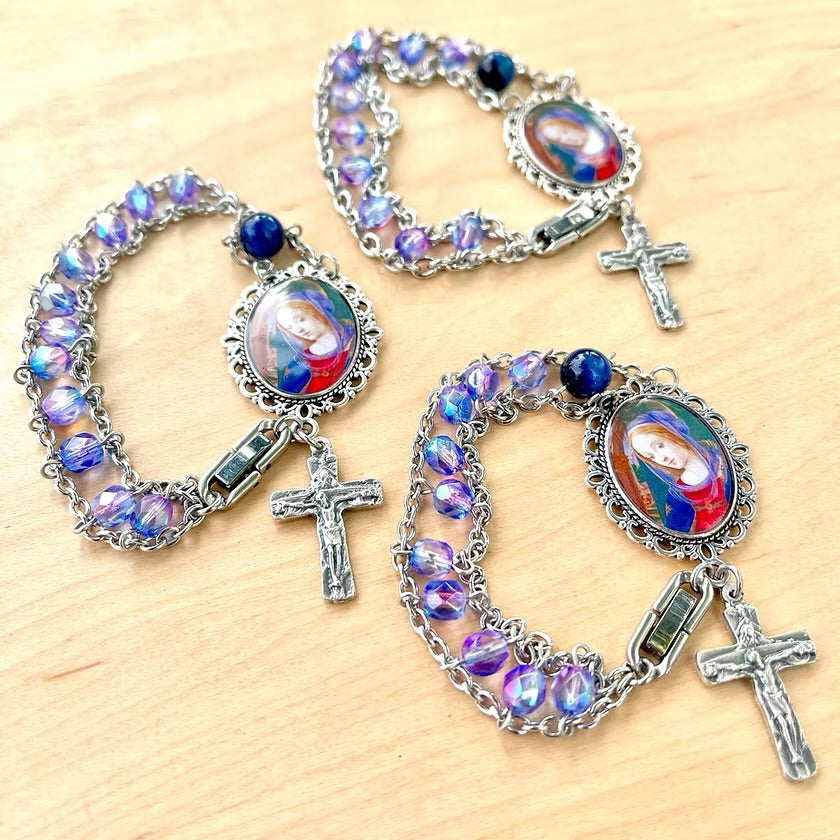 Purple Czech Prayer Bracelet