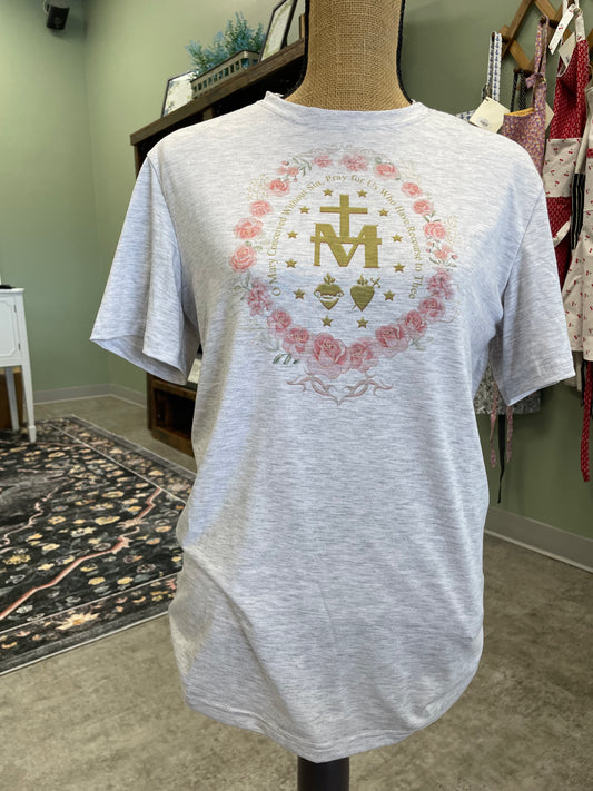 Miraculous Medal T-shirt-gray