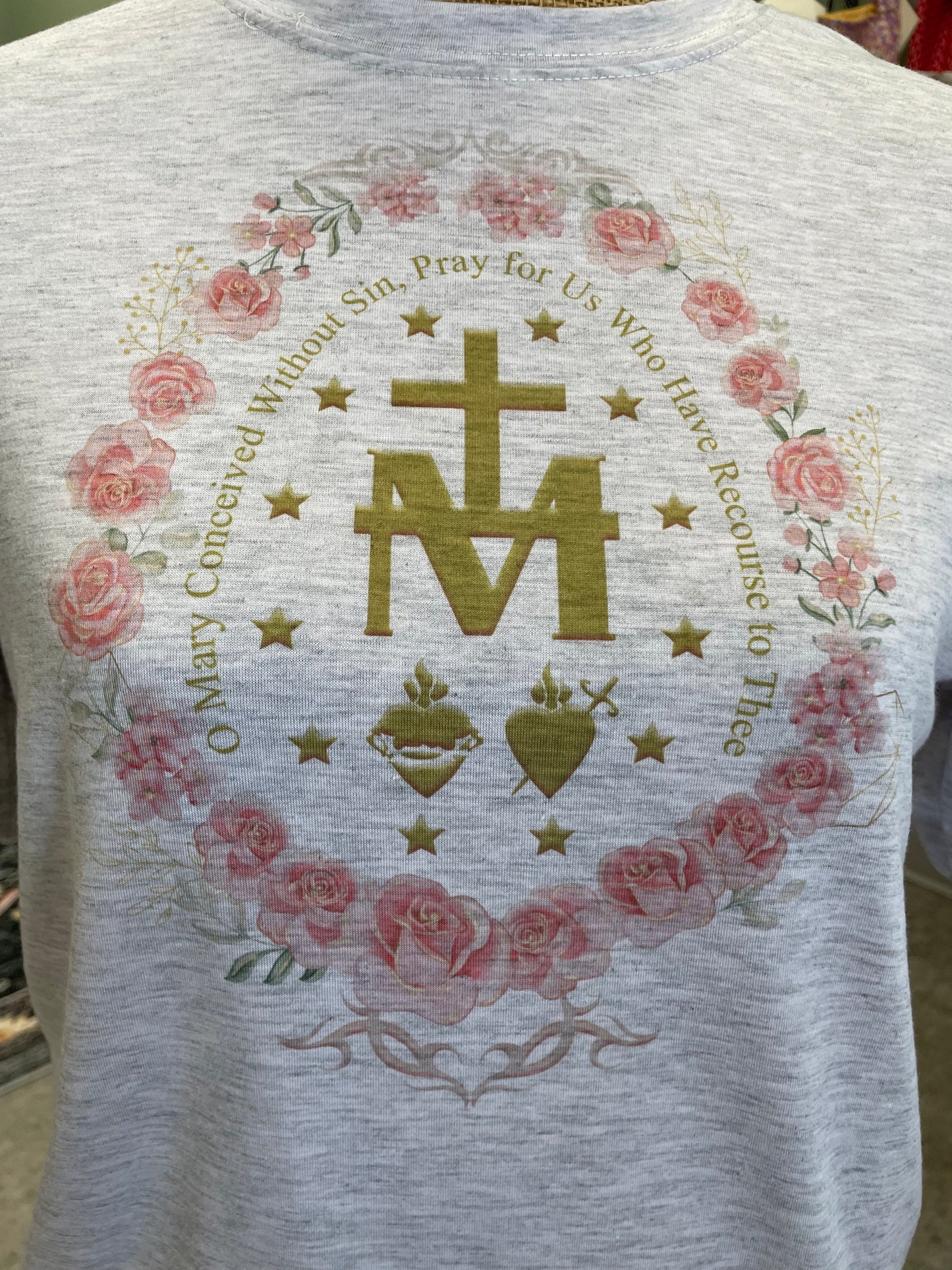 Miraculous Medal T-shirt-gray