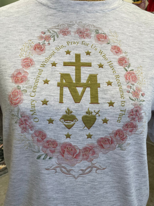 Miraculous Medal T-shirt-gray