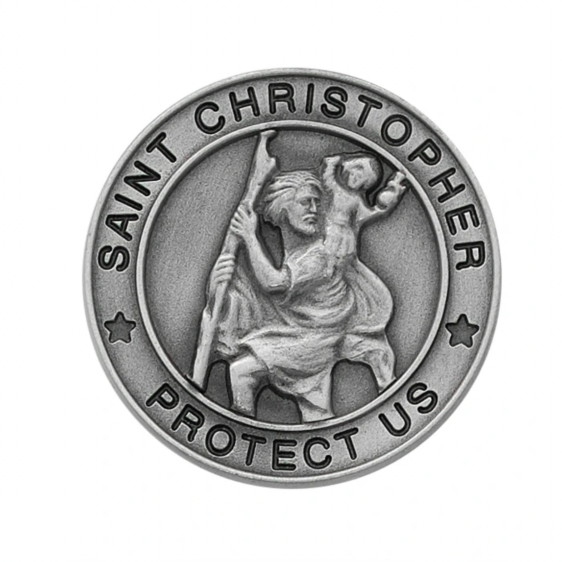 Large Round St Christopher Visor Clip