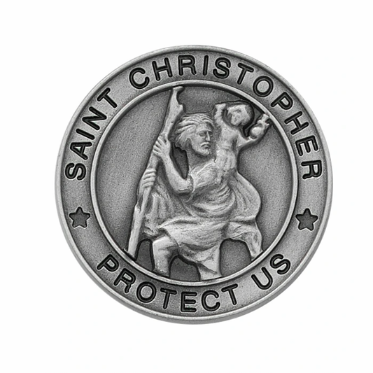 Large Round St Christopher Visor Clip