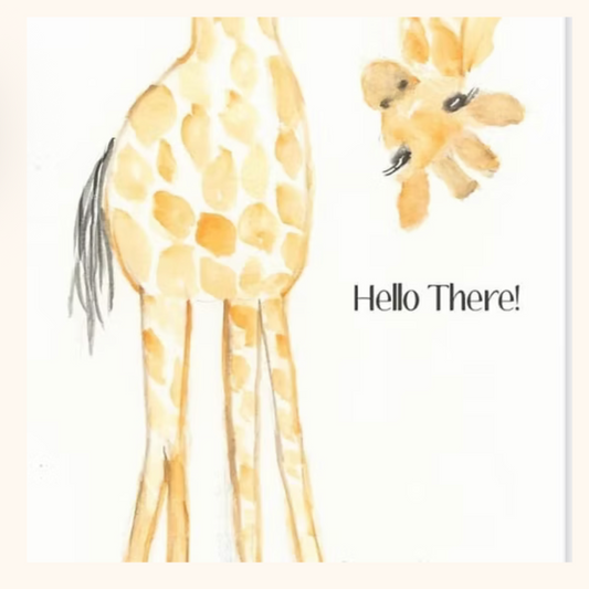 Illustration of a giraffe with text on a white background