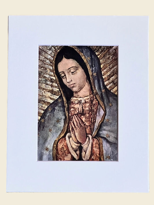 Matted artwork of a religious figure
