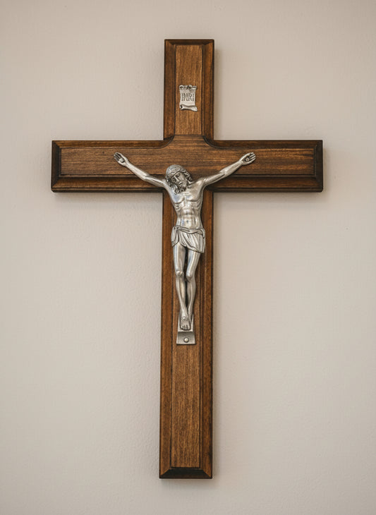 Handmade beveled wood crucifix