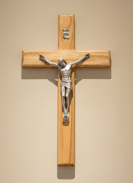 Handmade light wood crucifix