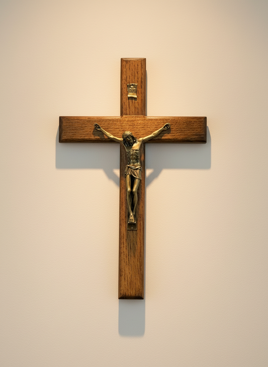 Handmade dark wood crucifix