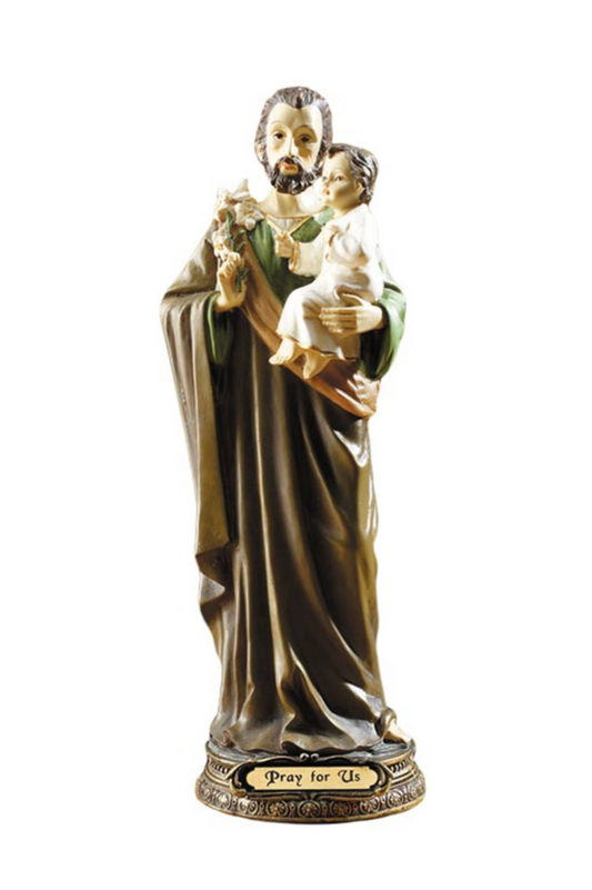 St. Joseph holding Jesus statue
