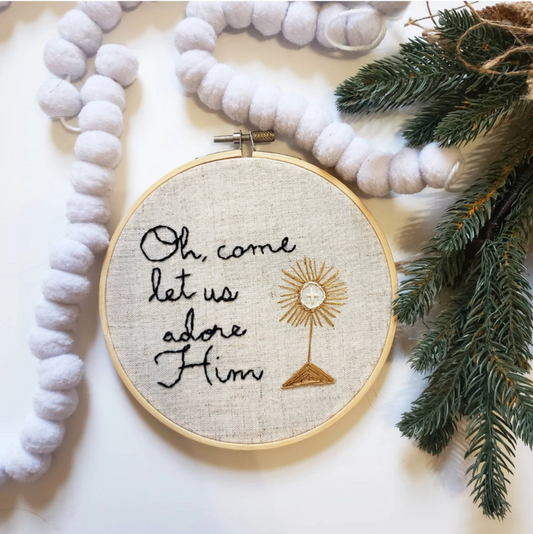 O Come Let Us Adore Him Embroidery