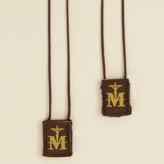 Mini Crucifix Premium Mini Brown Scapular
