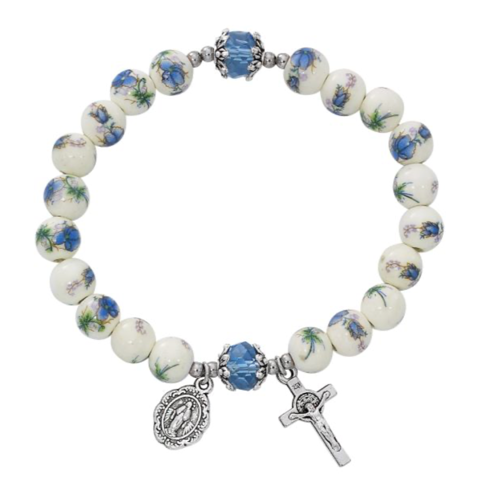 Blue Ceramic Stretch Bracelet