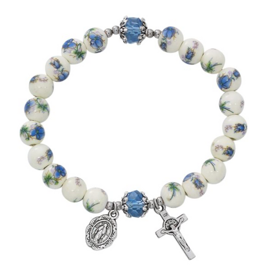 Blue Ceramic Stretch Bracelet