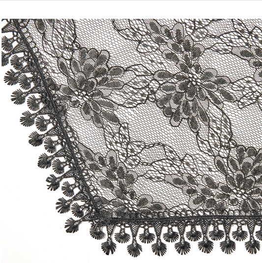 Black Little Flower Chapel Veil