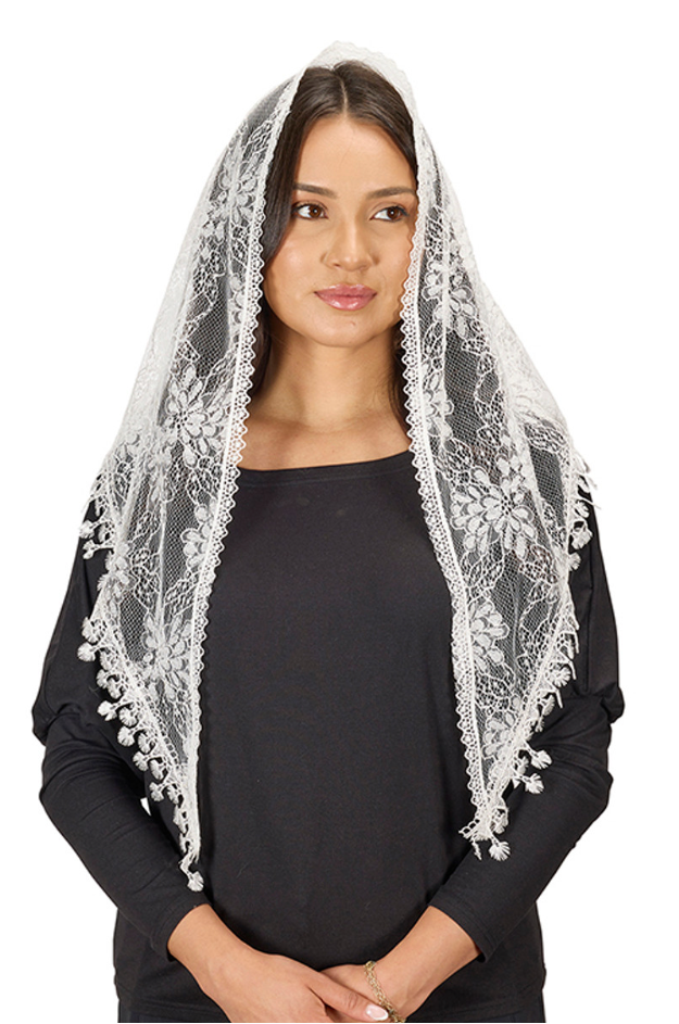 White Little Flower Chapel Veil