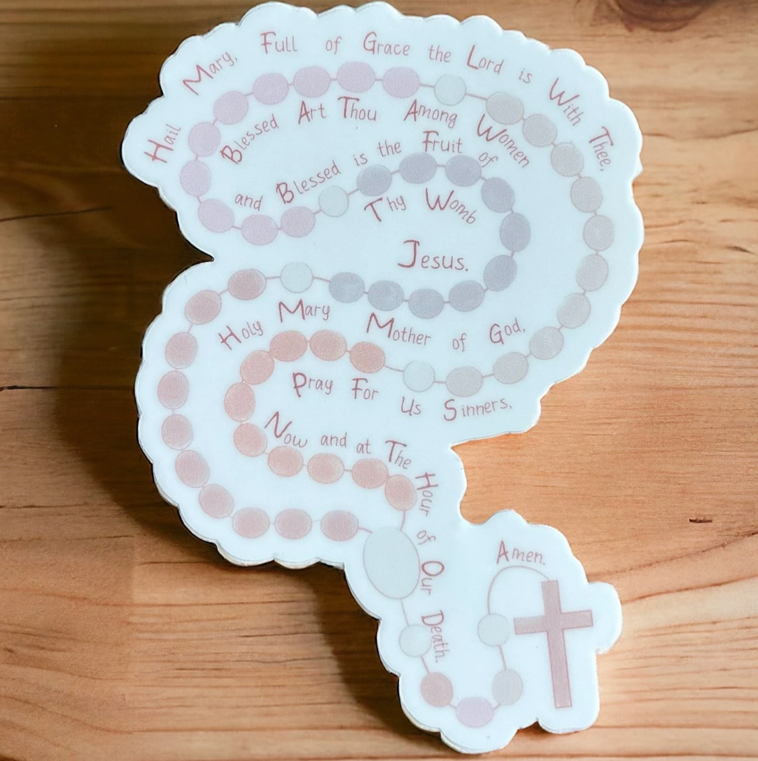 Pink Rosary Sticker