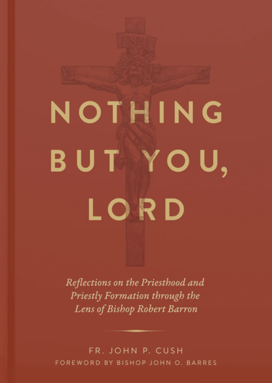 Book cover of 'Nothing But You, Lord' with crucifix in red background