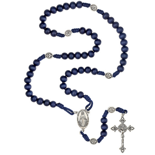 Miraculous Blue Paracord Rosary