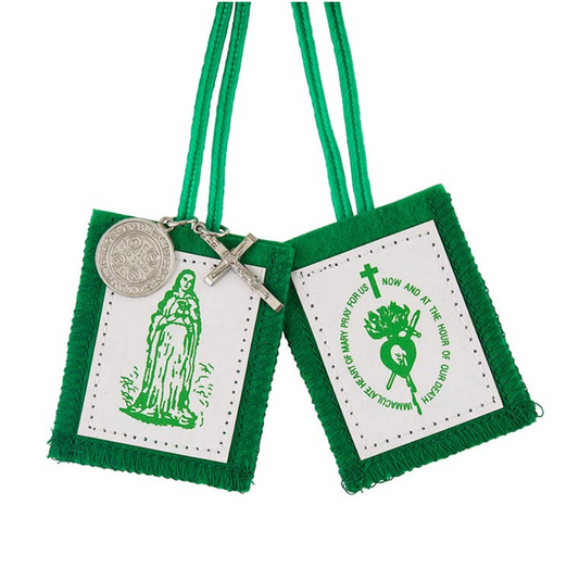 Green Scapular with Medals