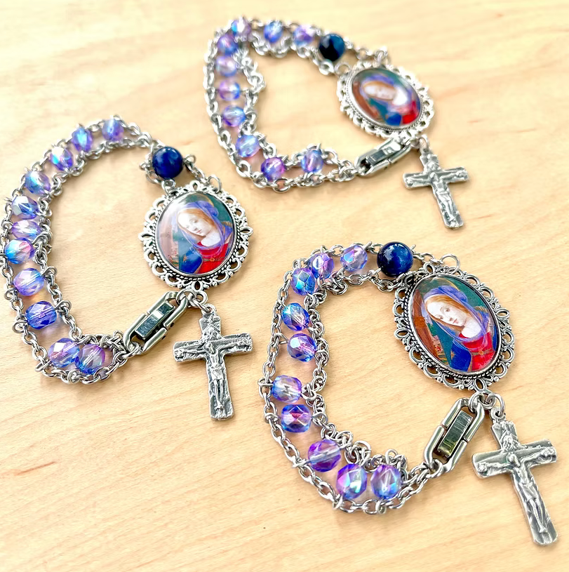 Purple Czech Prayer Bracelet