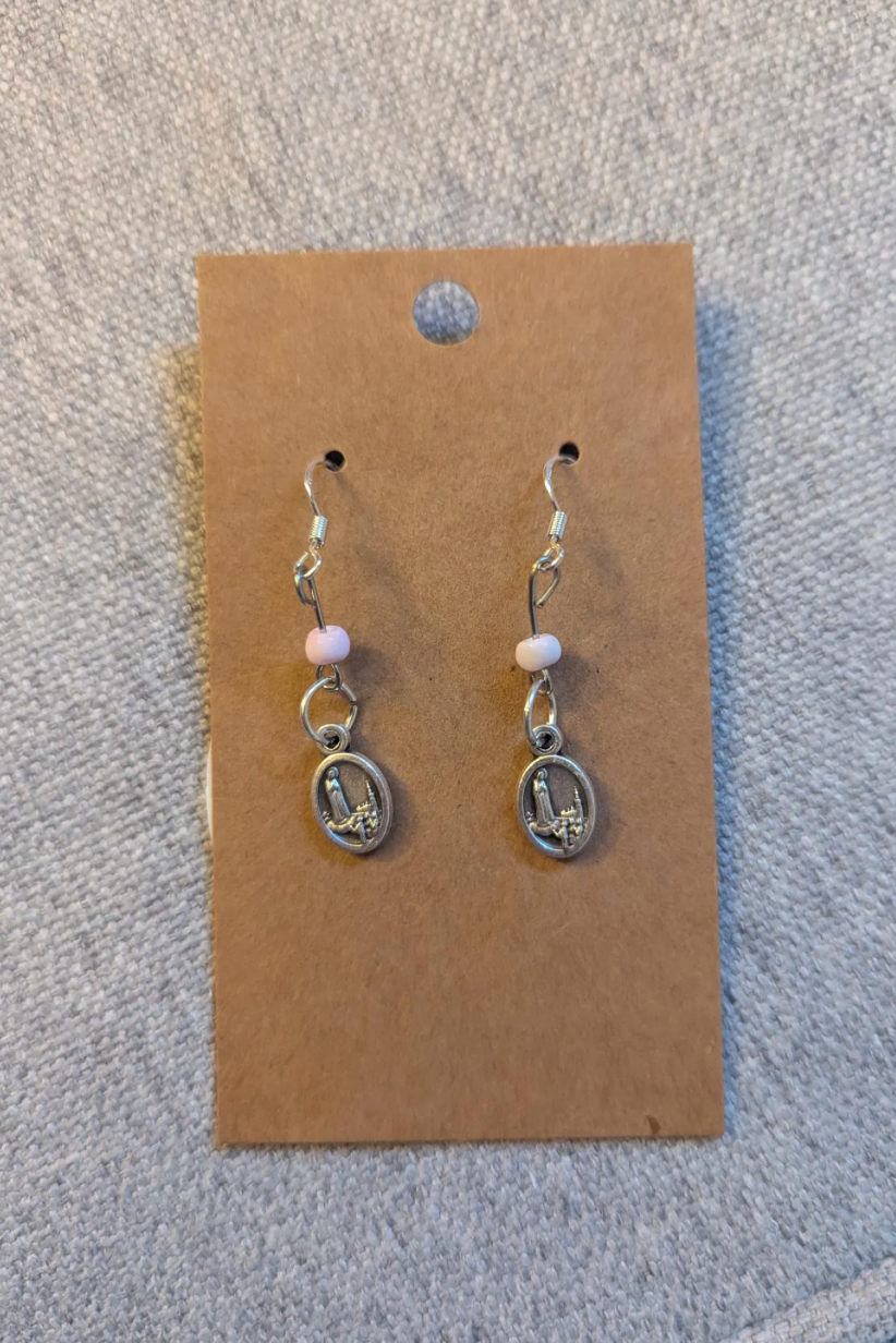 Dainty Our Lady of Fatima Earrings