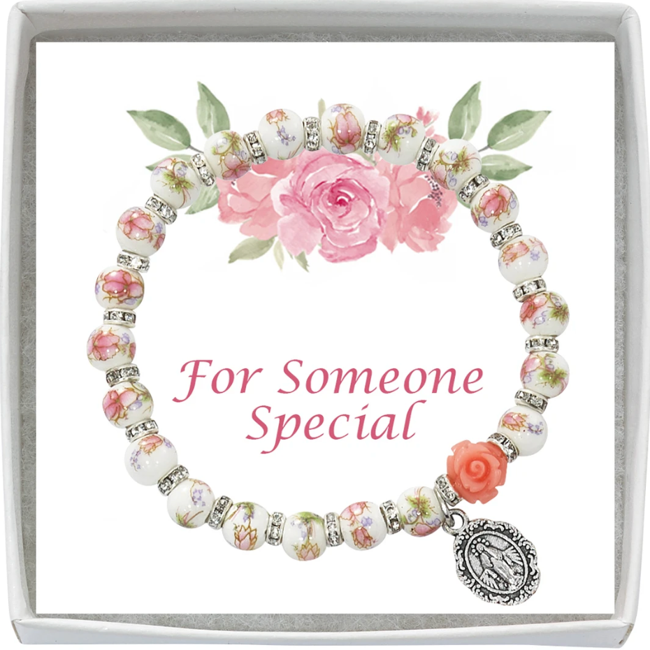 Ceramic Flower Stretch Bracelet