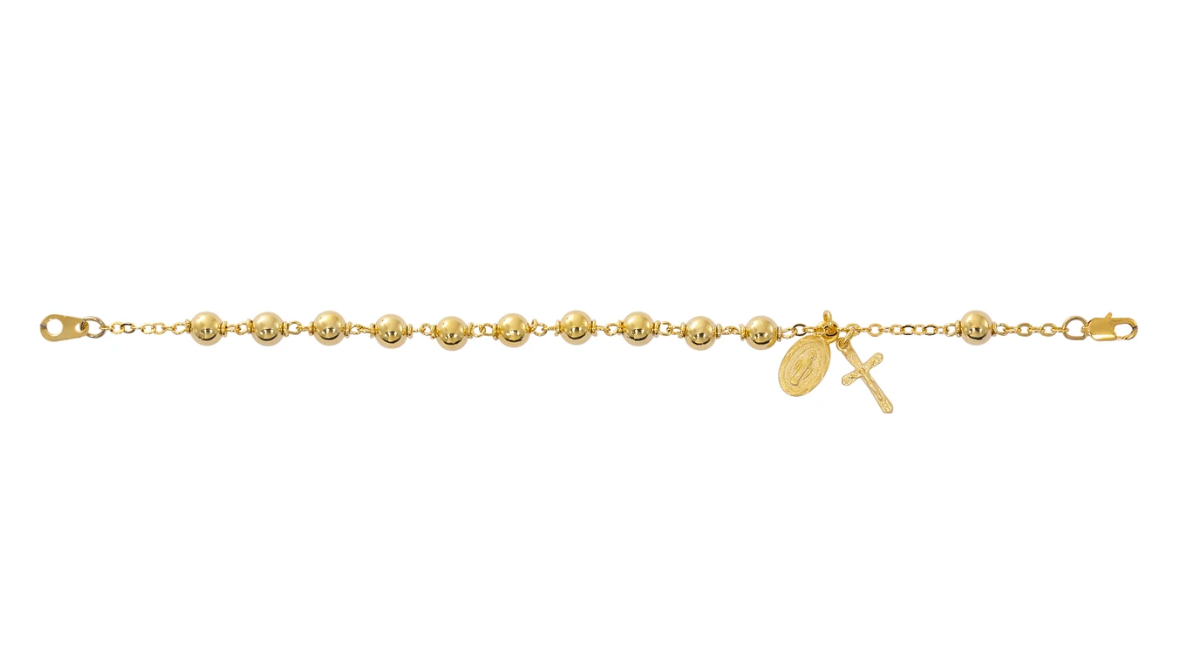 7.5" Gold-plated Rosary Bracelet