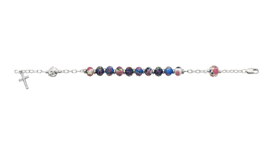 7.5" Multicolor Rosary Bracelet