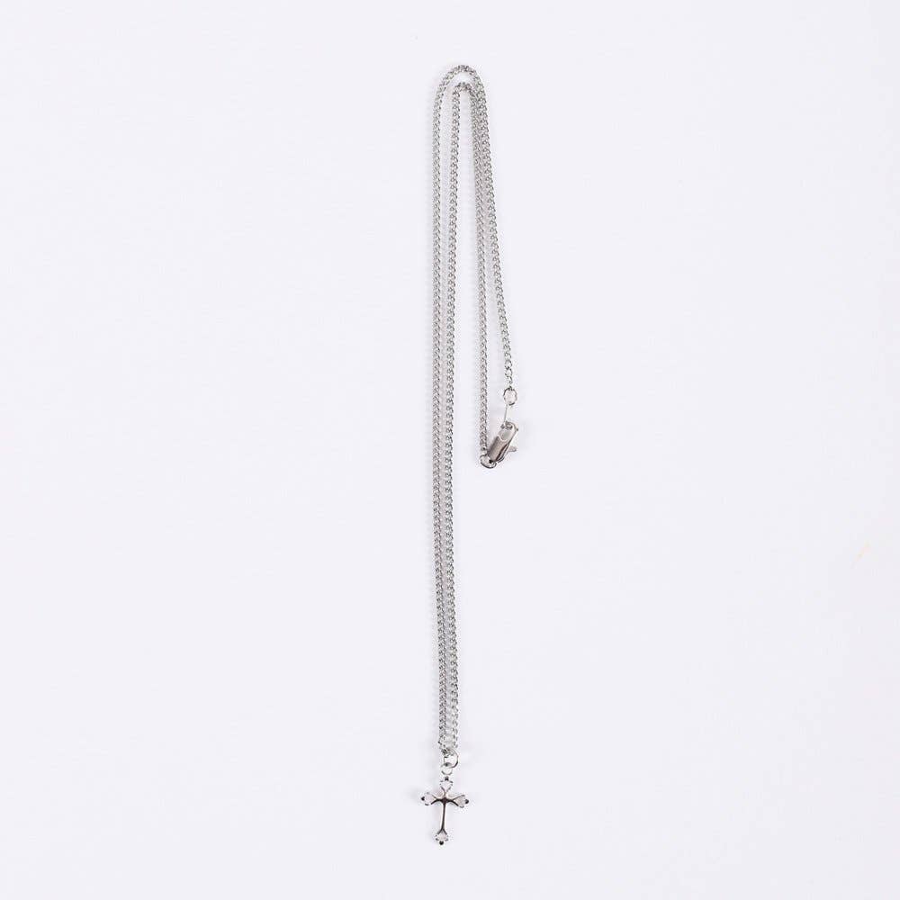 Necklace Cross Sterling Silver 16-18"