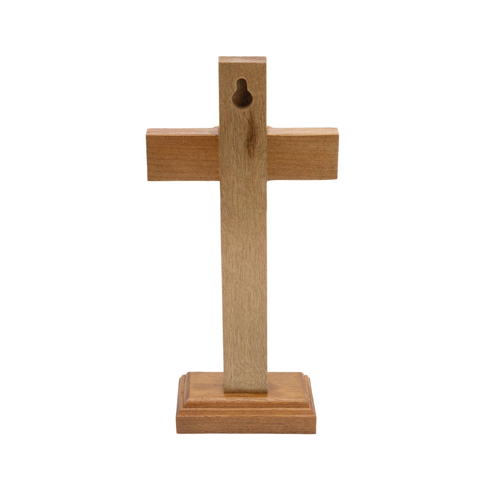 Wooden cross on a white background