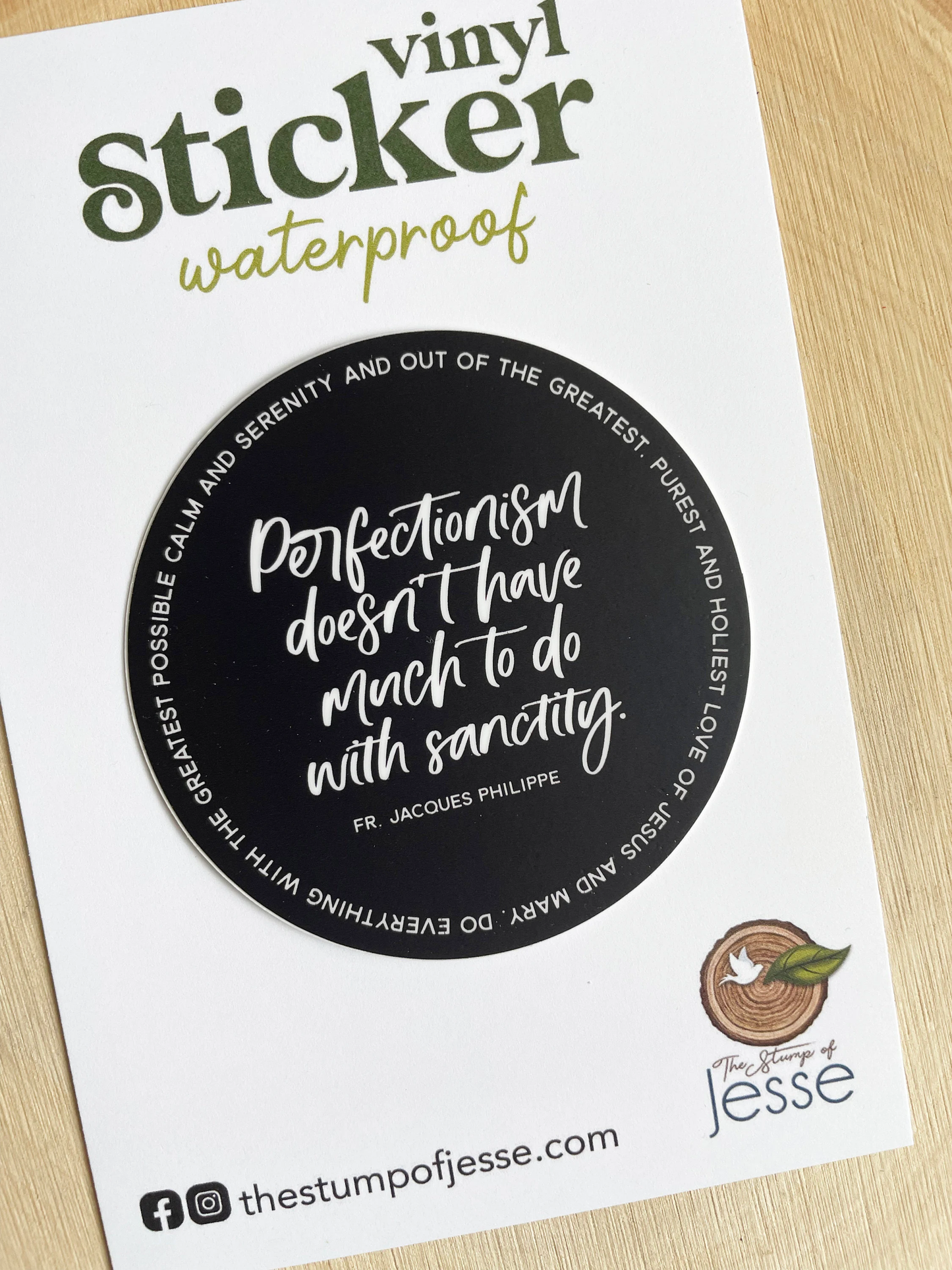 Perfectionism Fr. Jacques Philippe Sticker
