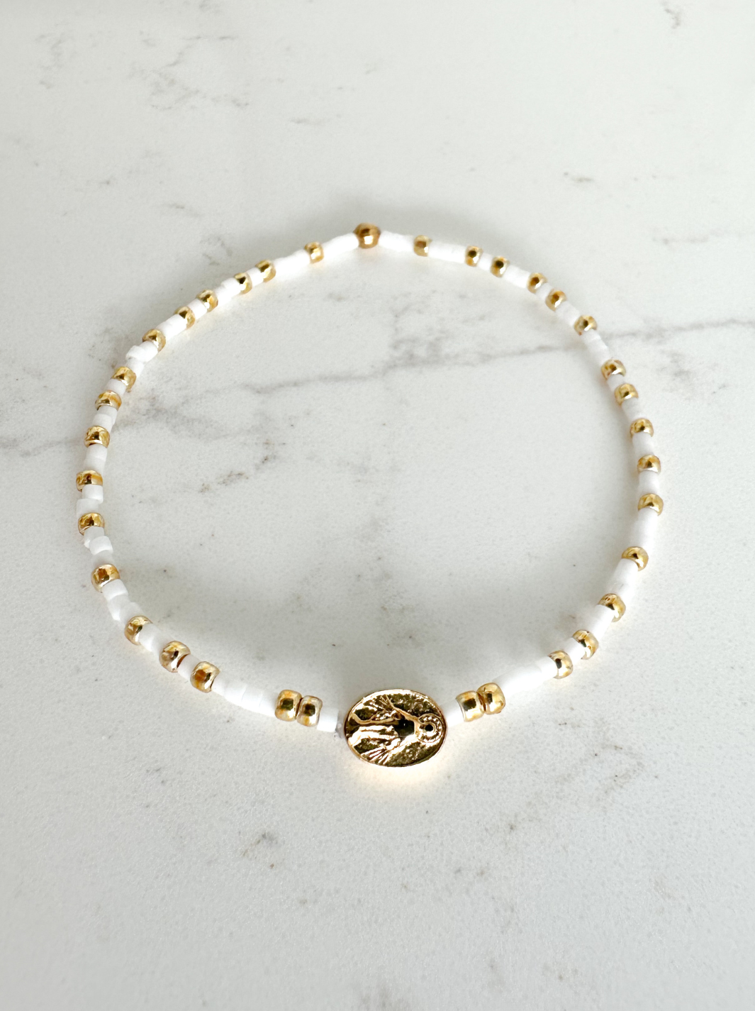 Miraculous Medal Bracelet: Adults / Mantle Blue