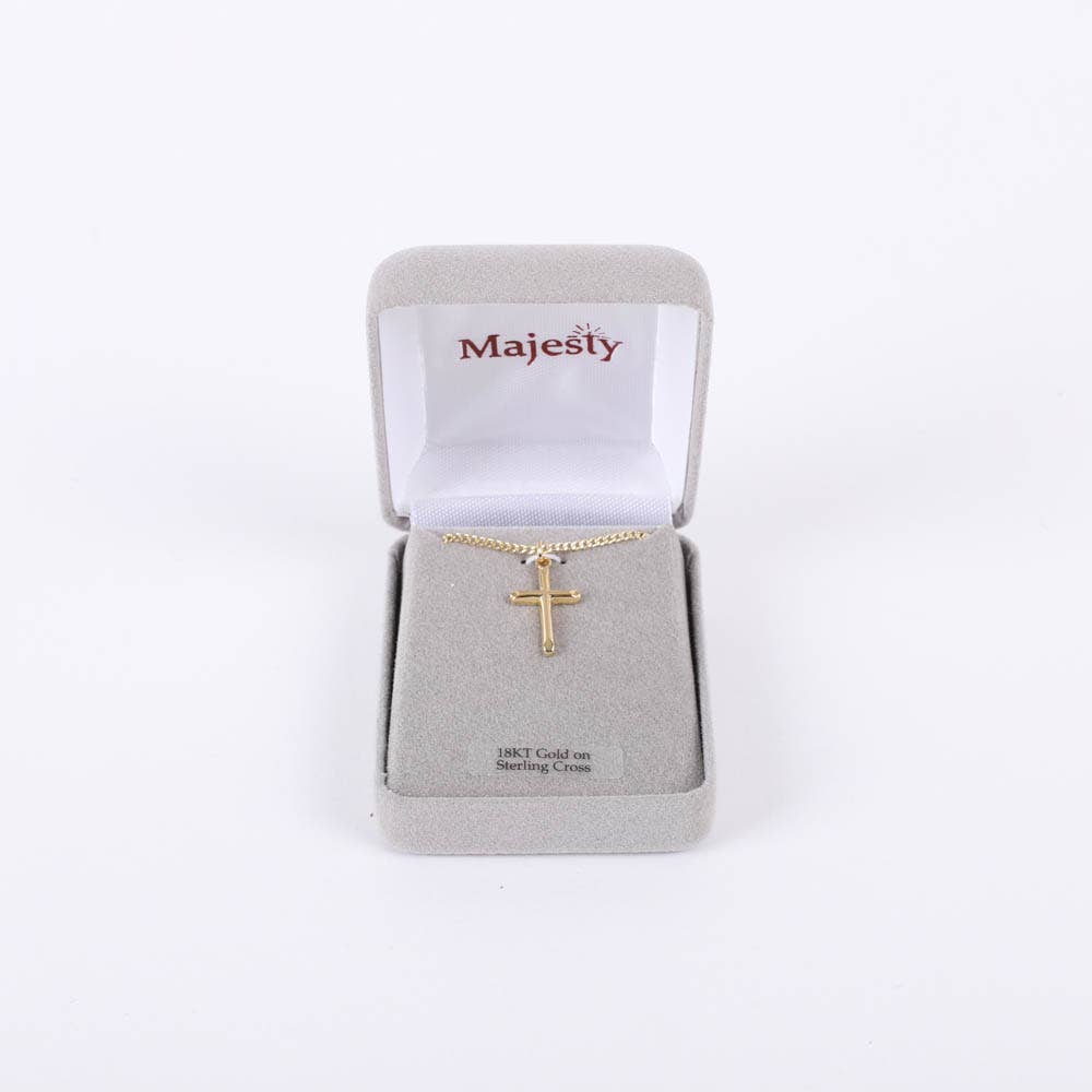 Necklace Cross Gold Over Sterling 18"