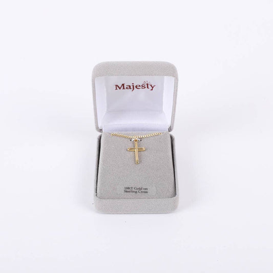 Necklace Cross Gold Over Sterling 18"