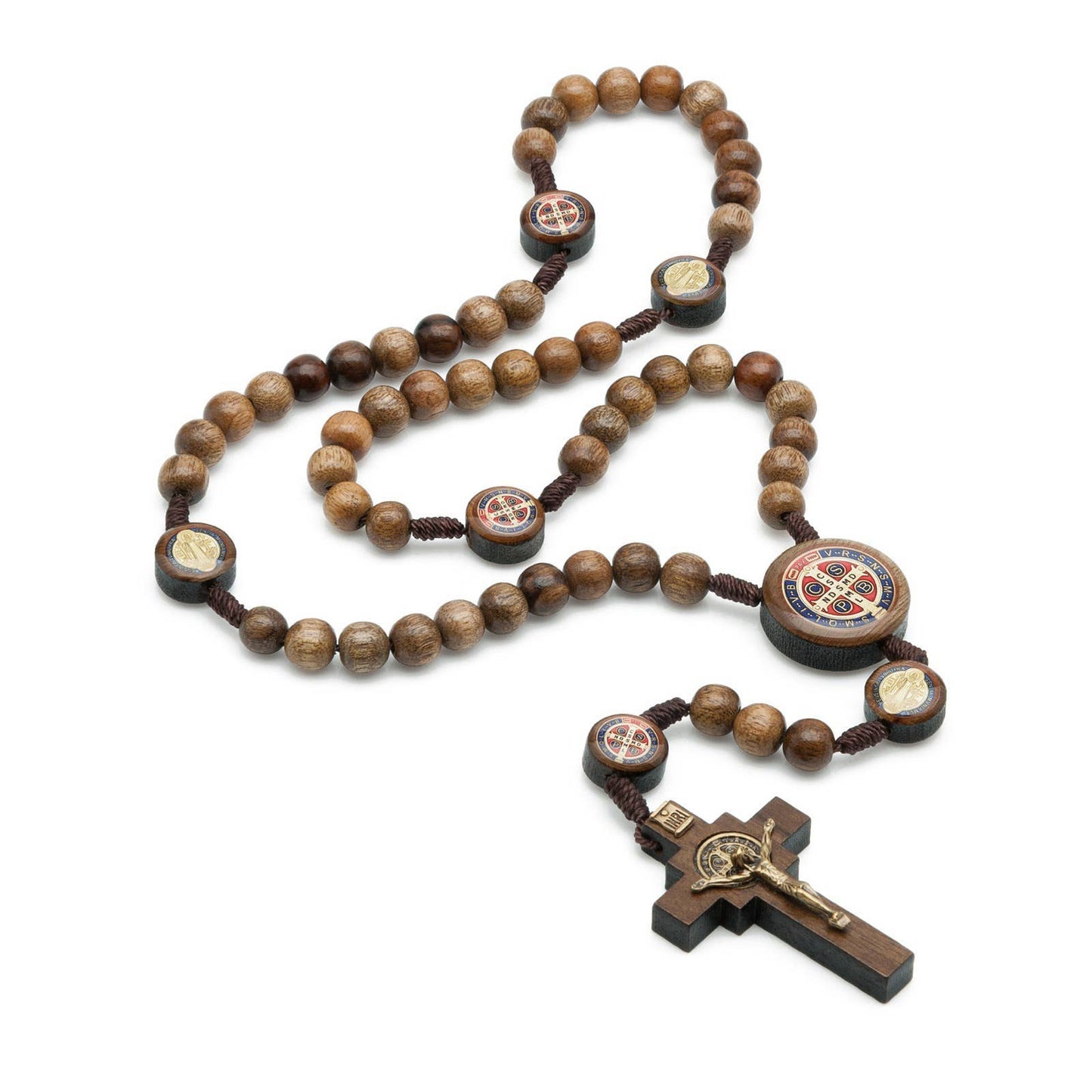 St. Benedict Wooden Rosary   18"